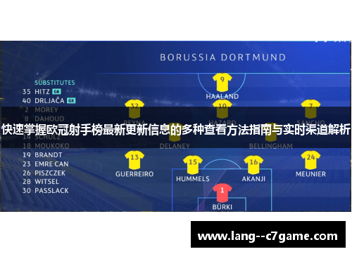 快速掌握欧冠射手榜最新更新信息的多种查看方法指南与实时渠道解析 快速掌握欧冠射手榜最新更新信息的多种查看方法指南与实时渠道解析
